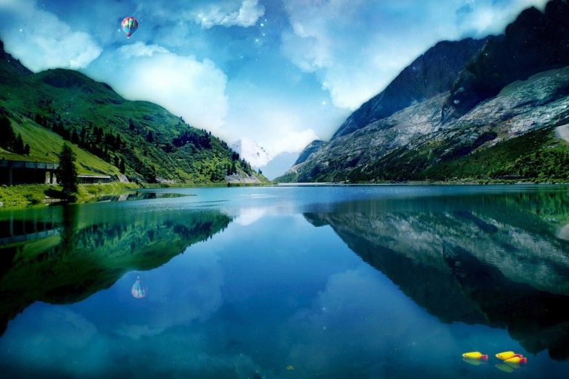 Mountain Lake Desktop Wallpaper HD - dlwallhd.