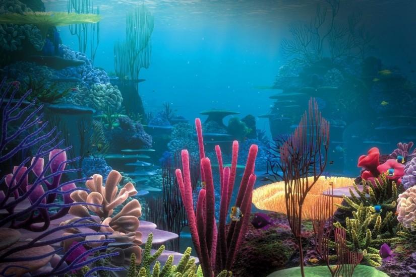 1366x768 Finding Nemo Coral Reef Wallpaper wallpaper