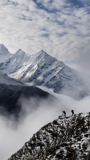 Preview wallpaper nepal, earthquake, spark, avalanche, mountain 1440x2560