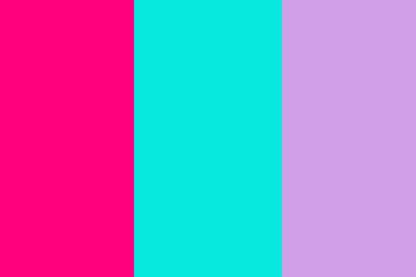 Bright Pink, Bright Turquoise and Bright Ube Three Color Background .
