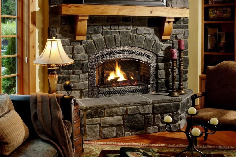 3840x2160 Wallpaper fireplace, chair, comfort, evening, cozy atmosphere