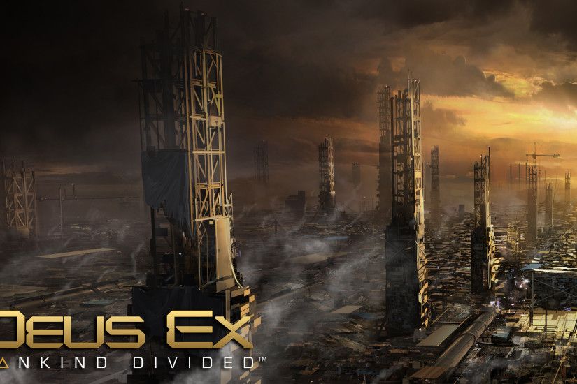 Golden sunset in Deus Ex: Mankind Divided wallpaper 2560x1440 jpg