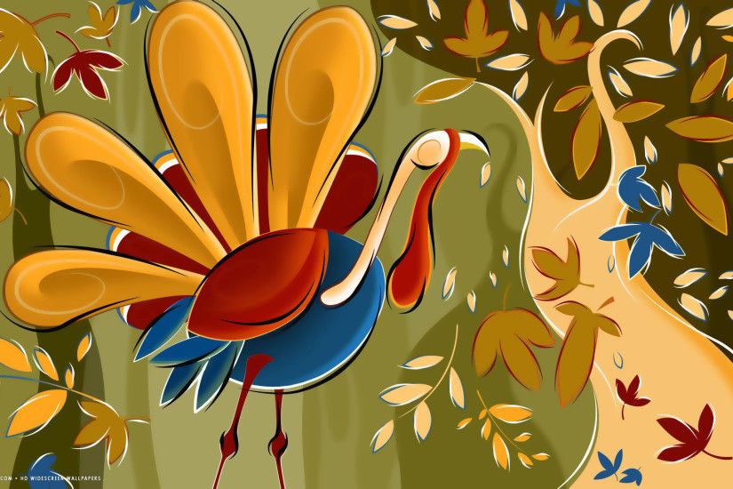 thanksgiving day turkey falling leaves artistic art holiday hd widescreen  wallpaper