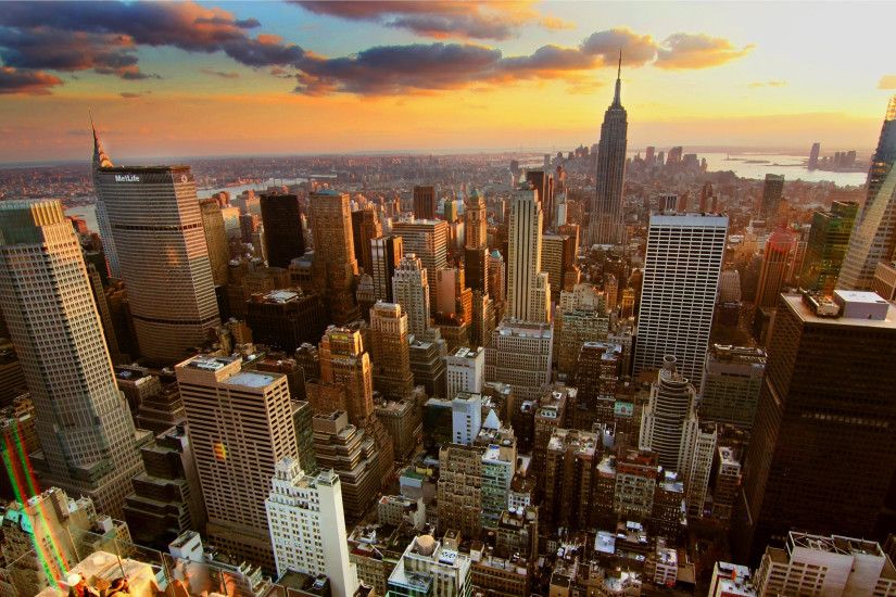 Preview wallpaper new york, home, skyscrapers, rooftops, sunset 3840x2160