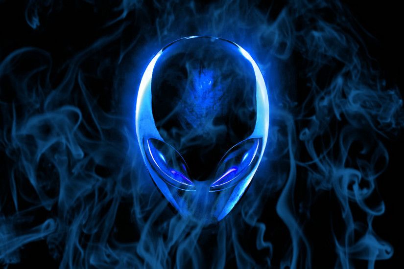 Alienware Desktop Background Blue Flaming Alienware Head 1920x1200