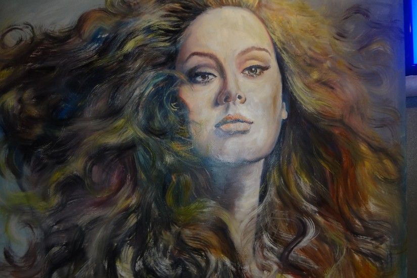 Adele, English Singer, Adele Portrait Painting