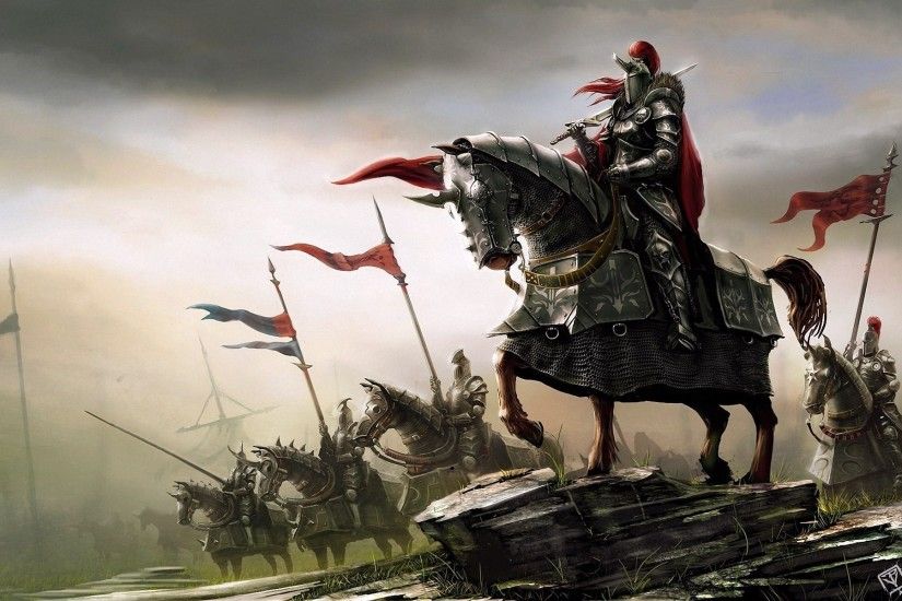 Fantasy - Knight - Horse - Battle Wallpaper