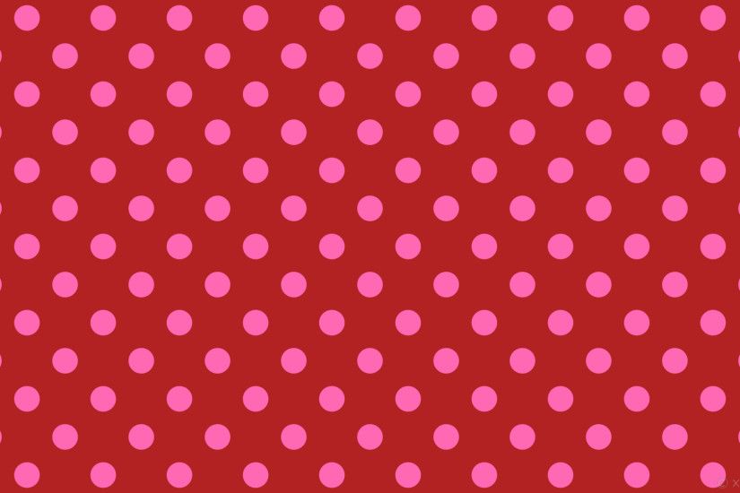 wallpaper pink polka dots spots red fire brick hot pink #b22222 #ff69b4 225Â°
