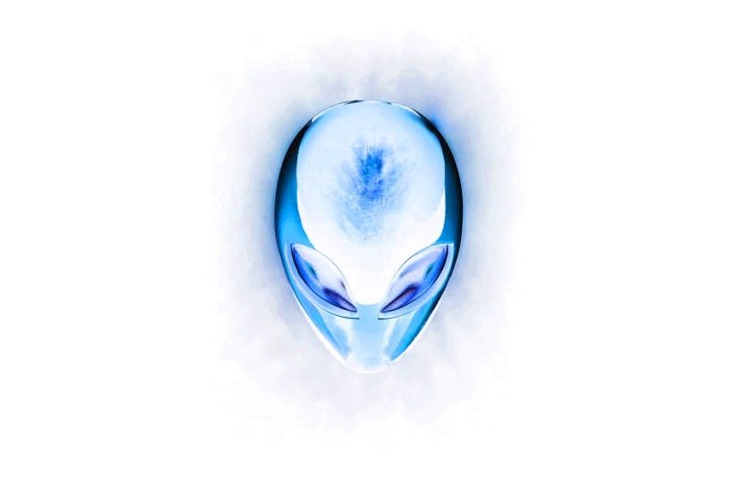 Alienware Desktop Background White And Blue Alien Head 1920x1200