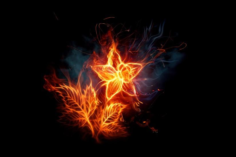 Abstract black background fire flower flaming black, flower, flaming) via  www.