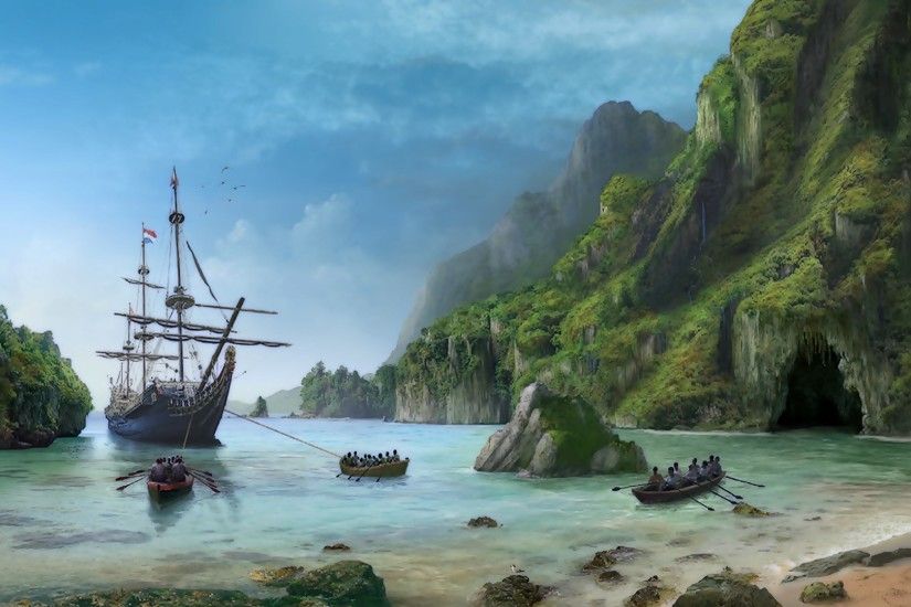 pirate ships wallpaper