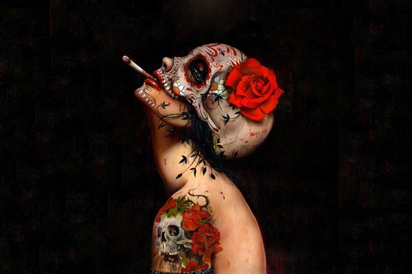 Jenner Fletcher - sugar skull images background - 1920x1080 px