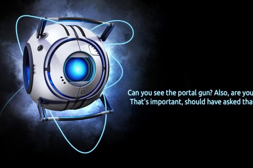 Video Games Portal 2 Valve Corporation Robots Spheres Black Background  Wallpaper ...