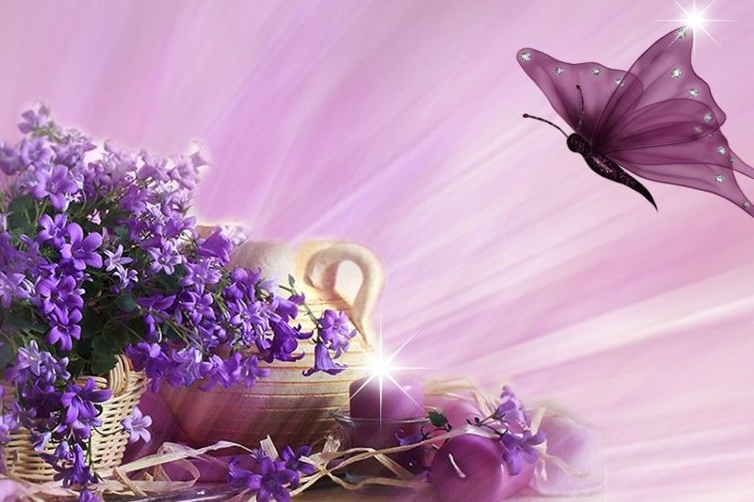Purple butterfly flying wallpaper 2