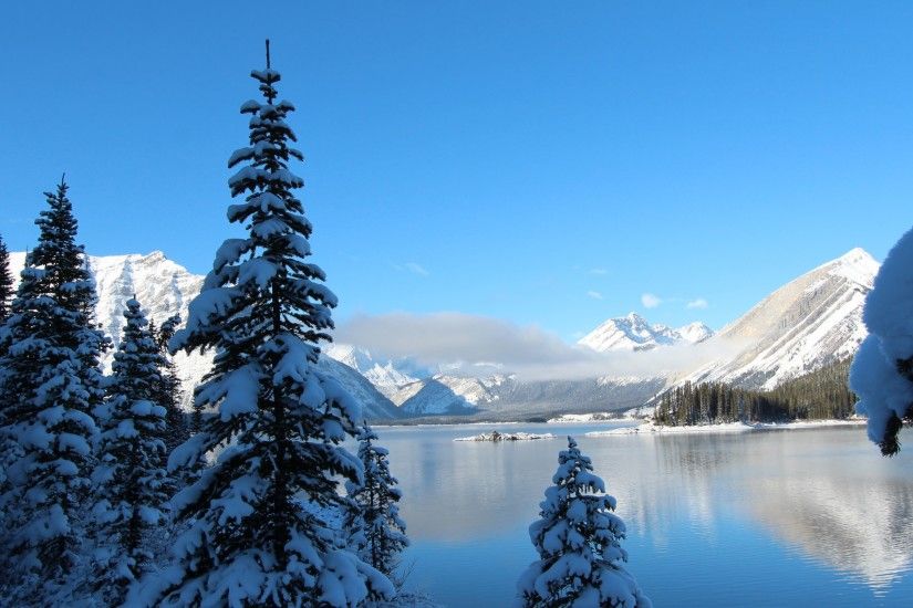 Winter Snow Lake Mountain