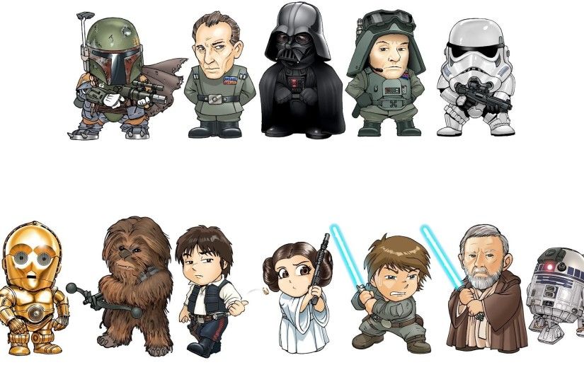 Humor - Star Wars Cartoon Boba Fett Darth Vader Stormtrooper C-3PO Chewbacca  Han Solo
