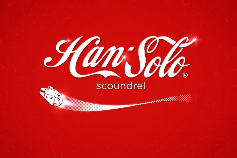Coca-Cola Coke Red Star Wars Han Solo Millennium Falcon Spaceship humor  text movies drinks