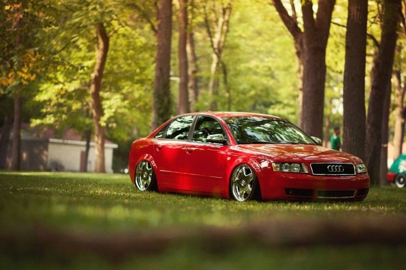 audi a4 tuning red audi