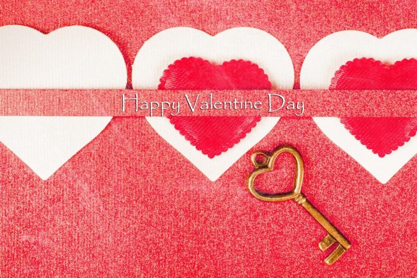 Happy Valentines Day Love Heart Key Wallpaper
