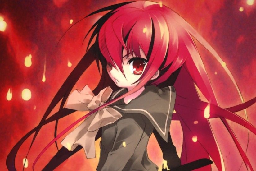 2048x1152 Wallpaper shakugan no shana, girl, sword, sight, space