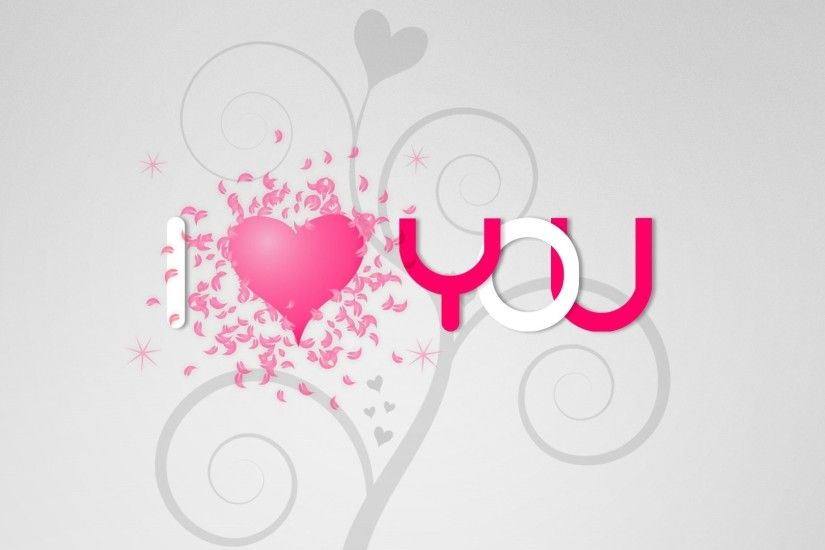 Image: I Love you Pink Heart Abstract Wallpaper