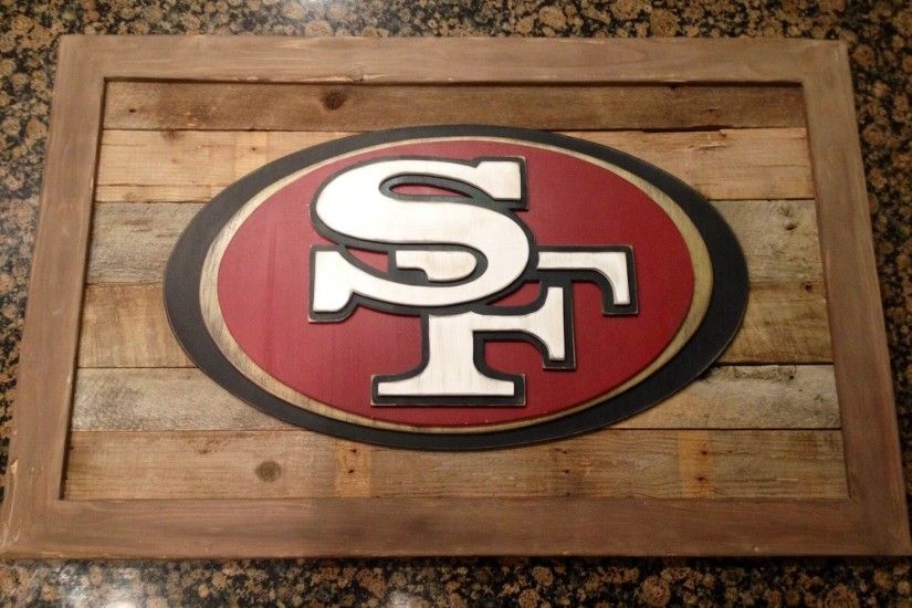 3-D hand jigged hand painted wood sign. San Francisco 49ers 3-D