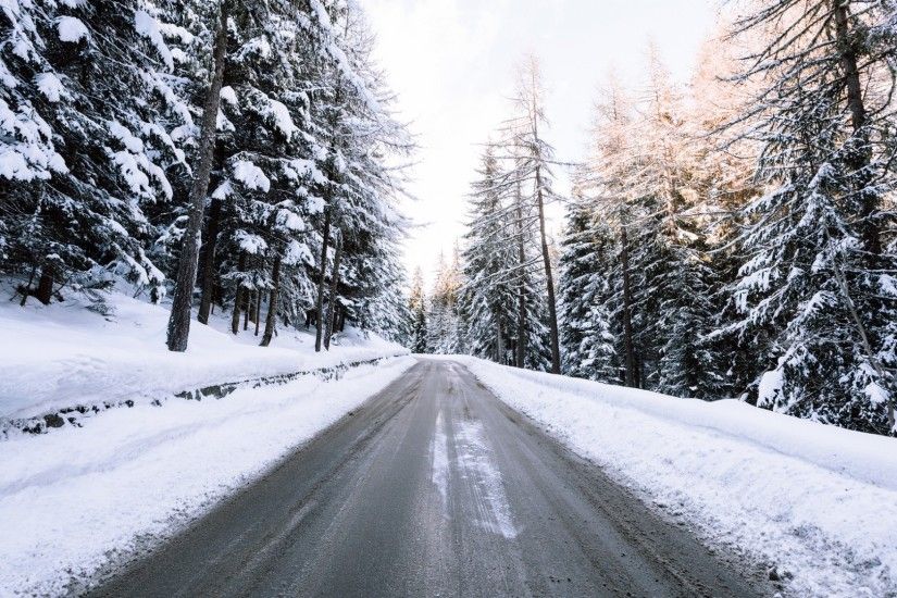 1920x1080 Wallpaper road, snow, winter, trees