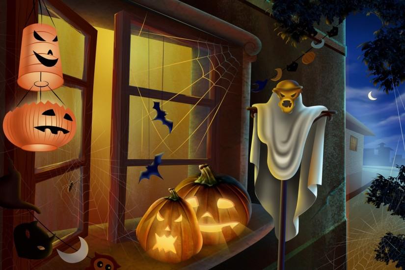 Scary Halloween 2012 HD Wallpapers | Pumpkins, Witches, Spider Web .