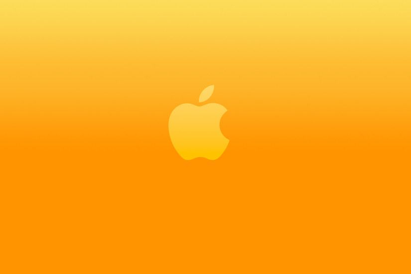bright orange apple logo wallpaper