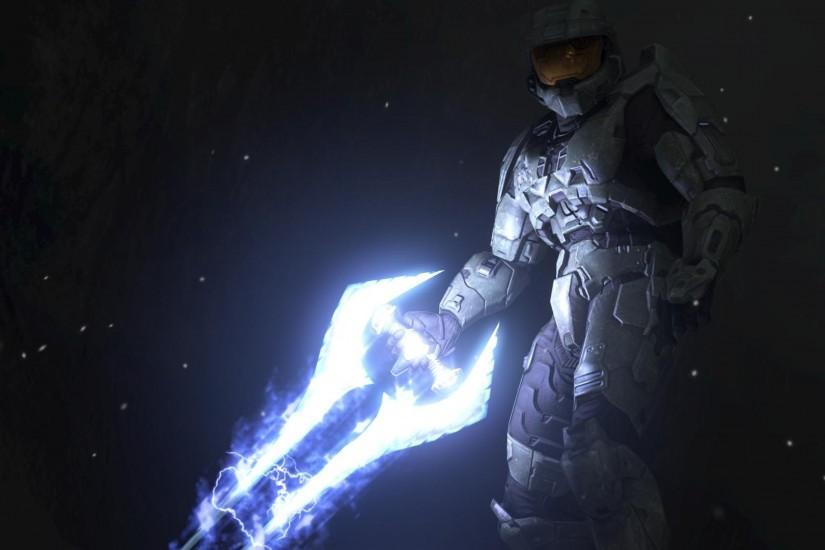 Wallpaper Halo magic sword armor light 3840x2160.