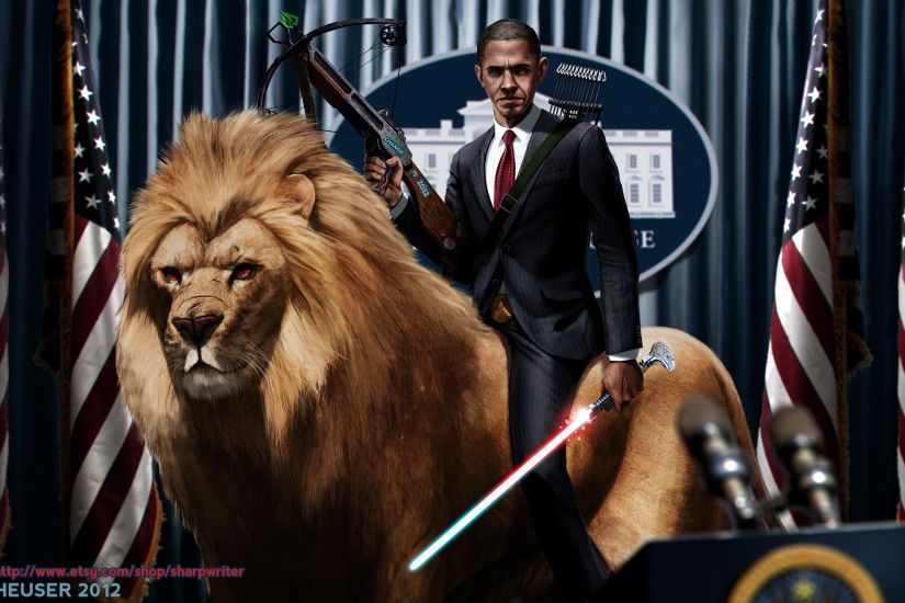 obama samsung, creative, politics, background, lion, cat,free images,  political, high resolution, hd artworks, funny Wallpaper HD