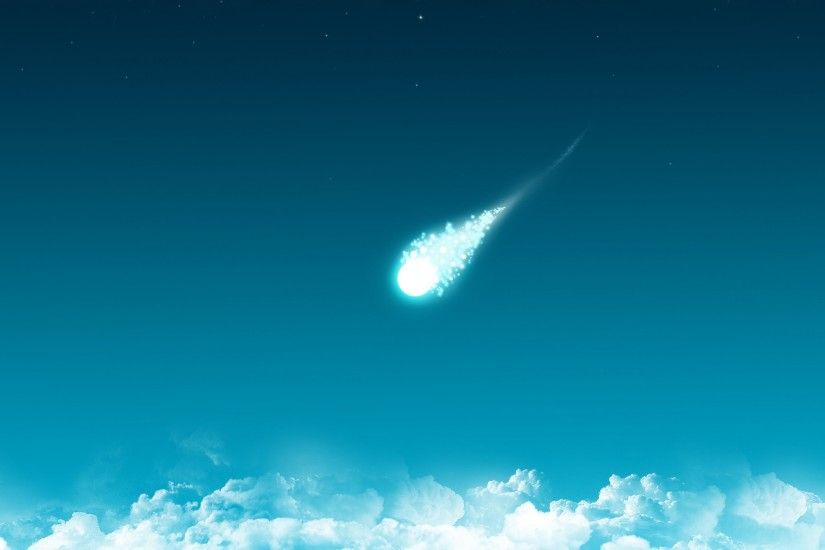 3840x2160 Wallpaper clouds, comet, minimalism