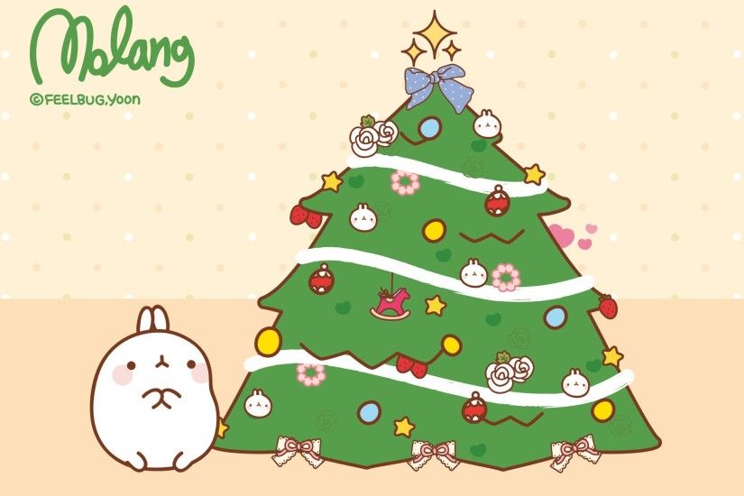 San-X Molang Christmas Desktop Wallpapers - Here are 3 super cute Molang Desktop  Backgrounds for Christmas! Click each image to be taken to the full size ...