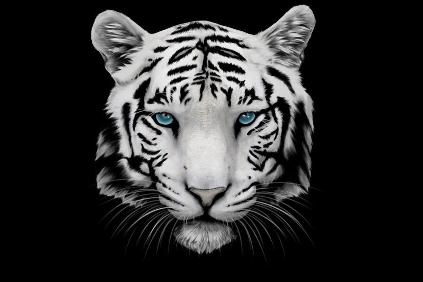 tiger white tiger face mustache head