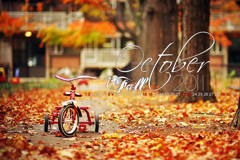 Download: Autumn Fall October Calendar HD Wallpaper Resolution: 1920 x 1200  [1920 x 1080]