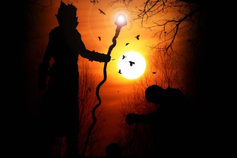 Wizard silhouette in the sunset wallpaper 2560x1440 jpg