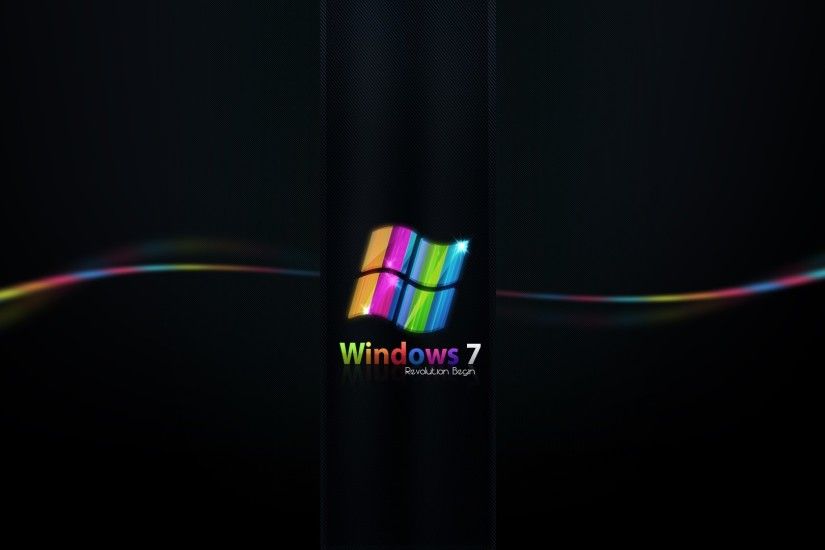 Preview wallpaper windows 7, rainbow, black, line 1920x1080