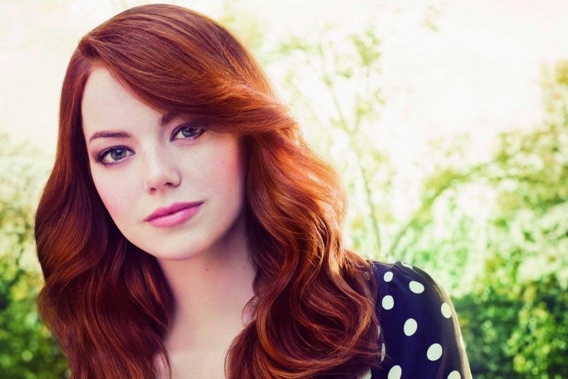 Preview wallpaper emma stone, face, red hair, person, look 3840x2160