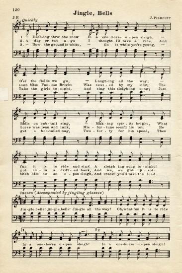 Old Design Shop ~ free digital image: vintage sheet music Jingle Bells