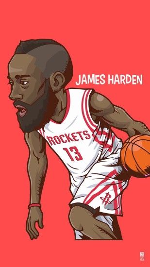 Tap to see Collection of Famous NBA Basketball Players Cute Cartoon  Wallpapers for iPhone. - "Fear the Beard"