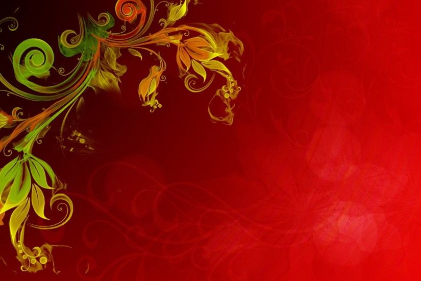 Artistic - Vector Design Floral Red Artistic Wallpaper