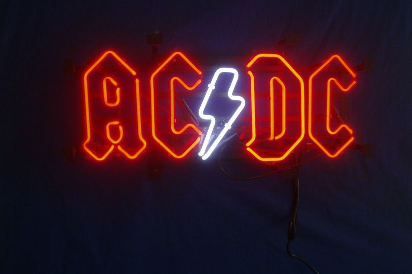 Music - AC/DC Neon Sign Neon Sign Photography Wallpaper