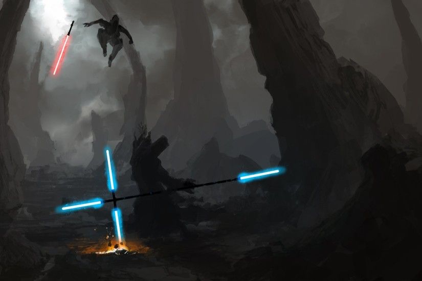 Artwork Duel Energy Jedi Lightsabers Sith Star Wars free iPhone or Android  Full HD wallpaper.