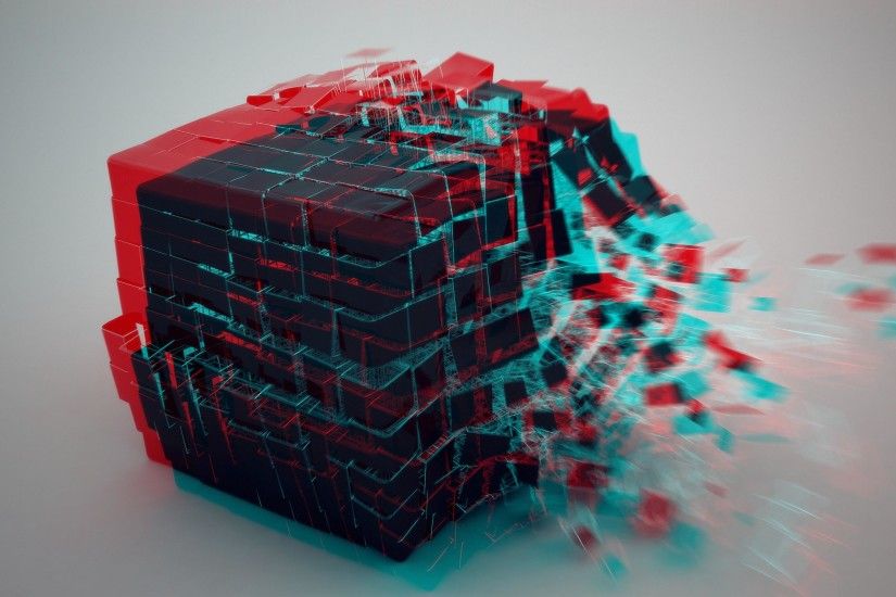 3D cube burst wallpaper