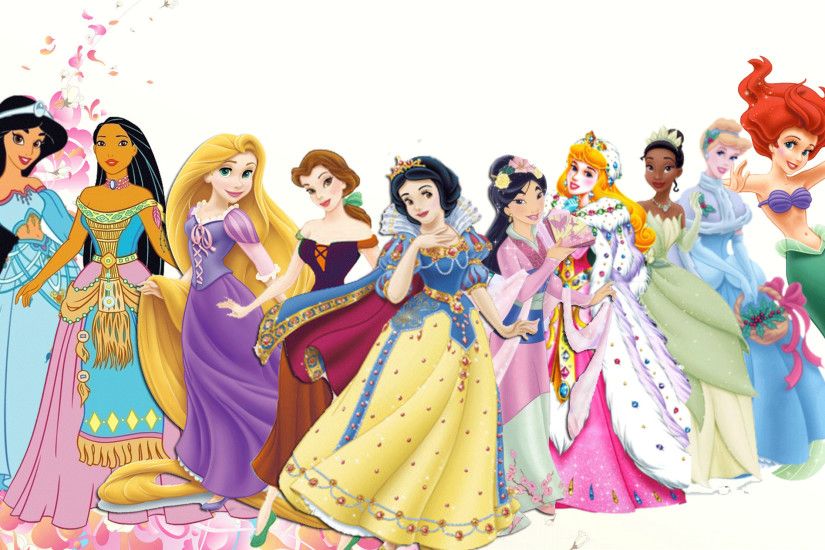 Disney Princess Lineup With very unique dresses of some princesses -  walt-disney-characters