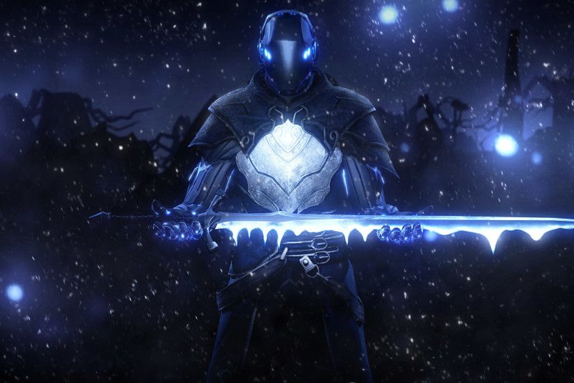 Wallpaper Armor Swords sci-fi Fantasy night time 2048x1152 armour Night