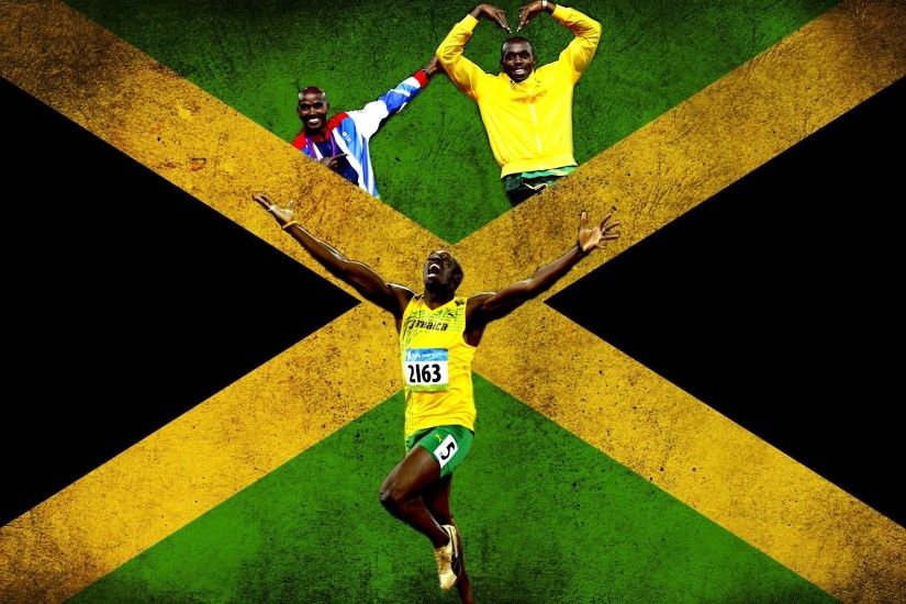 Sports flags jamaica athletes usain bolt jamaican wallpaper