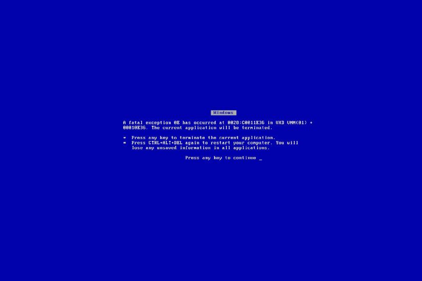 ScreenshotGlorious Blue Screen of Death in 4K (Wallpaper) ...