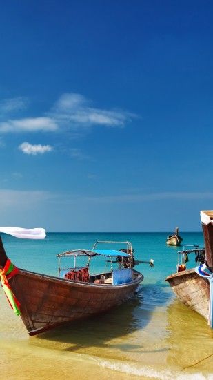1440x2560 Wallpaper thailand, tropical, beach, boats