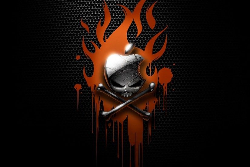 Apple Skull With Fire | 1920 x 1080 ...